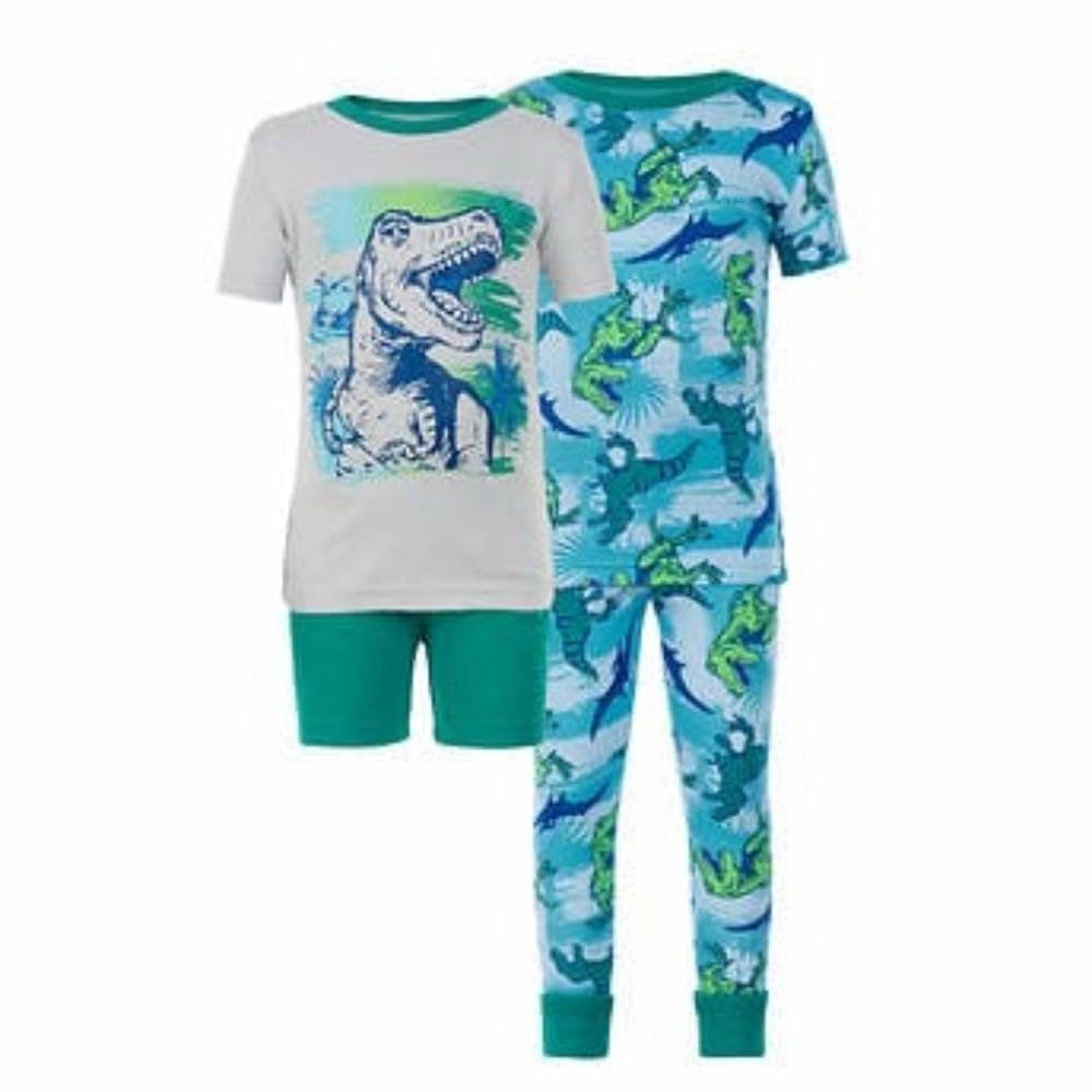 Kirkland Signature Kids' 4-piece Cotton PJ Set, Dino